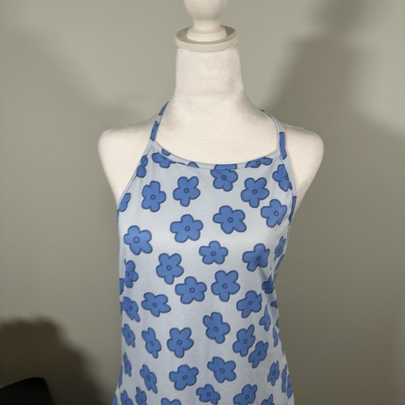 2/$15 SHEIN Blue Sunflower Halter Dress Mini XL/12 - Picture 3 of 7